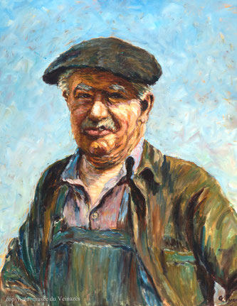 André Puech, peintre-paysan, Lafeuillade-en-Vézie, Cantal, forgeron