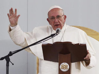 Papst Franziskus während seiner Predigt im mexikanischen Morelia. Foto: Ulises Ruiz Basurto