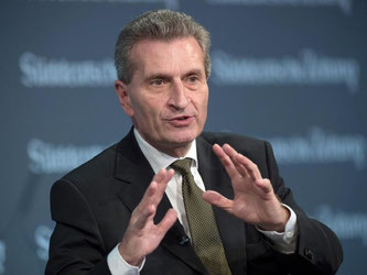 Als größtes Land in der EU müsse Deutschland auch die meisten Flüchtlinge aufnehmen, sagte EU-Kommissar Günther Oettinger. Der Anteil werde aber deutlich geringer sein als im vergangenen Jahr. Foto: EU-Kommissar Günther