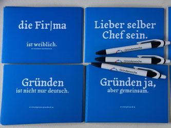 Werbematerial für die Thüringer Gründerwoche. Größte Hürde für die Firmengründung ist die Kapitalbeschaffung und Bürokratie. Foto: Martin Schutt