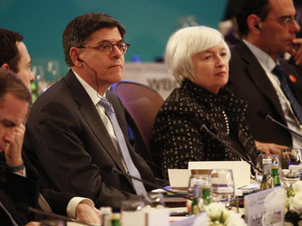 US-Finanzminister Jack Lew (l.) und Notenbankchefin Janet Yellen bei den G20-Beratungen in Schanghai. Foto: Rolex Dela Pena