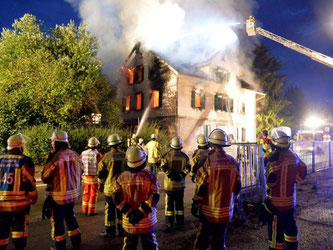 Eine geplante Asylunterkunft in Weissach im Tal steht in Flammen. Foto: Friebe/SDMG/dpa