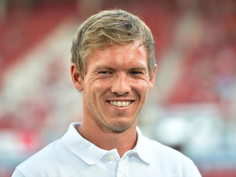 Nachdem das fast schon verlorene Spiel gegen Mainz gedreht werden konnte hat Hoffenheims Trainer Julian Nagelsmann gut Lachen. Foto: Torsten Silz