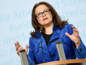 Nahles hob Betriebsrenten als «sehr wichtige Ergänzung der jetzigen Altersversicherung» hervor. Foto: Britta Pedersen