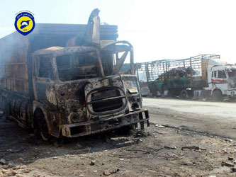 Als Reaktion auf die Bombardierung haben die Vereinten Nationen alle Hilfsgütertransporte in Syrien gestoppt. Foto: Syria Civil Defense