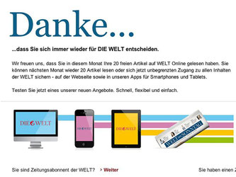 Unter den großen überregionalen Online-Nachrichtenseiten machte «Die Welt» 2012 den Anfang. Foto: Axel Springer AG/Archiv