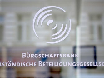 Das Logo der Bürgschaftsbank und der Mittelständische Beteiligungsgesellschaft. Foto: J. Wolf/Archiv