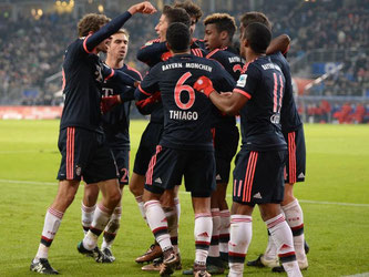 Bayern München setzt sich zum Rückrundenauftakt mit 2:1 beim HSV durch. Foto: Lukas Schulze