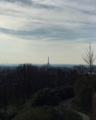 Belvédère de Belleville, vue, Paris, Tour Eiffel
