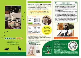 保護猫カフェパンフレットデザイン作成チラシ広島県福山市