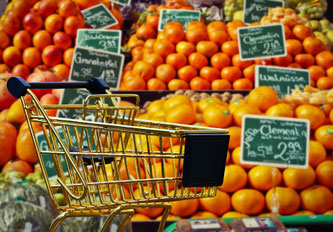 Supermarkt mit Orangen