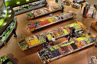 Obst und Gemüse im Supermarkt