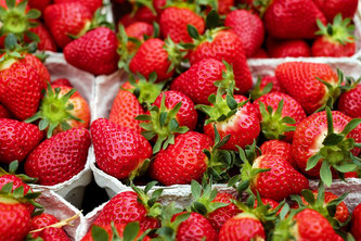 Erdbeeren in Tassen