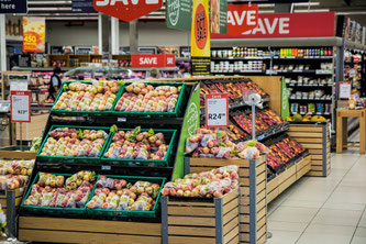Obst und Gemüse im Supermarkt