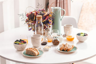 Frühstück am Tisch