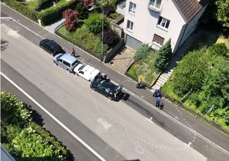 Unfallübersicht (Luftaufnahme) in St.Gallen (Bildquelle: Stadtpolizei St.Gallen)