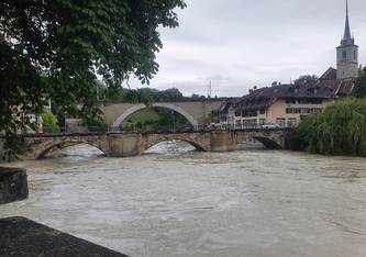 Die hochwasserführende Aare in Bern, (15.07.2021) © BAFU