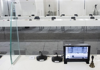 Blick vom Präsidium / Vorsitz in das Ausschusslokal © Parlamentsdirektion / Thomas Jantzen