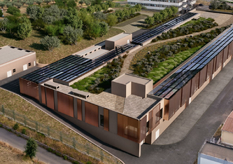 Geplantes Gebäude für den teilchengetriebenen Plasmabeschleuniger von «EuPRAXIA» in Frascati bei Rom; über einen zweiten Standort wird bis 2024 entschieden. Foto: INFN & Mythos – consorzio stabile s.c.a.r.l.