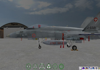 Virtuelle Aussenansicht des modellierten F/A-18