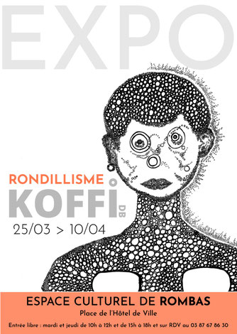 Solo show de KoffiDB à l'espace culturel de Rombas (57) du 25 Mars au 10 Avril 2025.