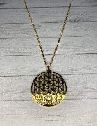 Blume des Lebens Edelstahl Anhänger mit Kette Bild Suchmaschinenoptimierung SEO  
