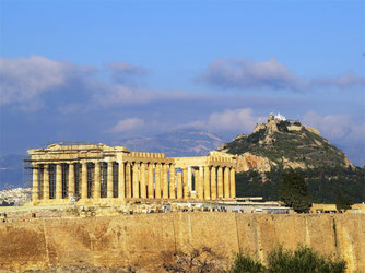 Sehenswürdigkeiten Europa: Griechenland. Im Bild: Akropolis mit Lykavittós im Hintergrund