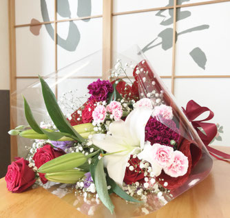 お誕生日のプレゼントでいただいた花束