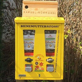 Bienenautomat mit Rückgabebox für die Kapseln.