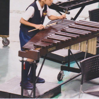小さくて踏み台に乗って演奏