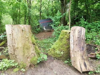 Ein 3D-Ziel im, Wald der Bogenschützen in Esslingen