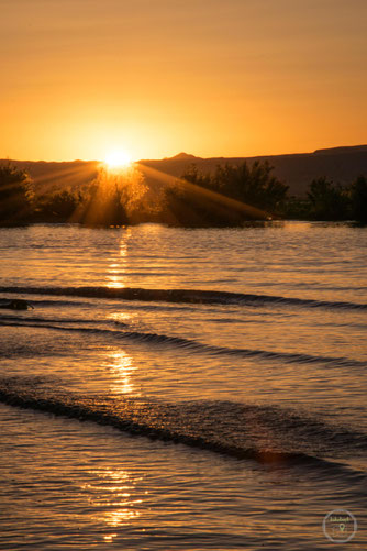 St. George Utah State Park Sonnenuntergang Sand Hollow SP See hikelust
