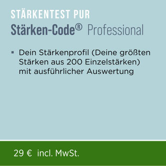 Mit dem Persönlichkeitstest Stärken-Code® Professional entschlüsselst Du aus 200 Einzelstärken Deine größten Stärken.