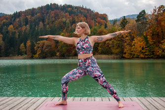 Sport, Yoga, Outdoor, Natur, Herbst, See
