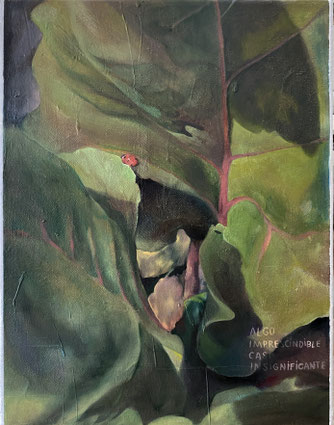 Óleo sobre lienzo. Pintura huerto mariquita obra original