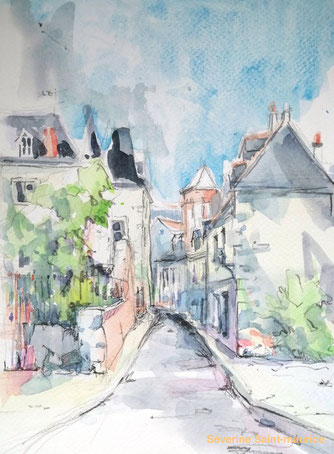 le vieux tours, quartier historique de tours, centre de tours, severine saint-maurice, lescerclesdelumiere.com, dessin, dessin en plein air