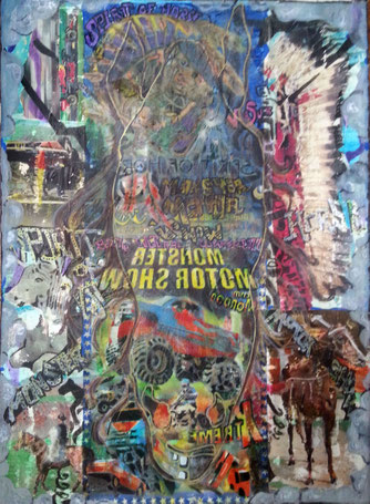 Techniques mixtes & transferts d'images sur papier, 30X40cm, 2023