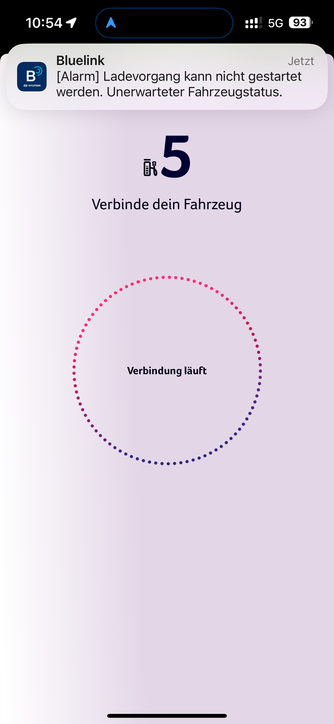 Ladevorgang kann nicht gestartet werden. Unerwarteter Fahrzeugstatus. Ioniq5 2025 Facelift.