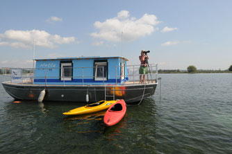Die schwimmende Beobachtungsplattform "Netta" im Untersee