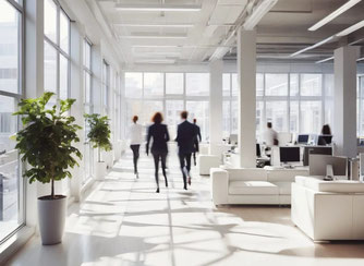 Business Menschen Agieren im Grossraum Büro