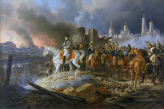 Incendie de Moscou en 1812 - Tableau d'Adam Albrecht.