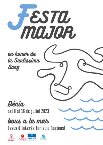 Cartel y programa de la Festa Major de Dènia  - Bous a la Mar