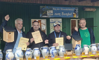 Siegerehrung, von links nach rechts: Reiner Kämmerer, Björn Tost, Kristijan Veselinovic und Thomas Nitschke.