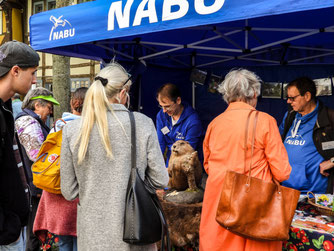 Viele Interessierte bleiben am Stand stehen. - Foto: Kathy Büscher