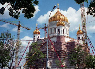 die Erlöser-Kirche kurz vor der Vollendung