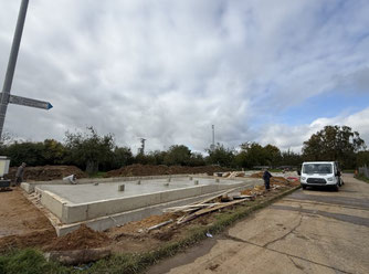Bodenplatte des neuen Stalls