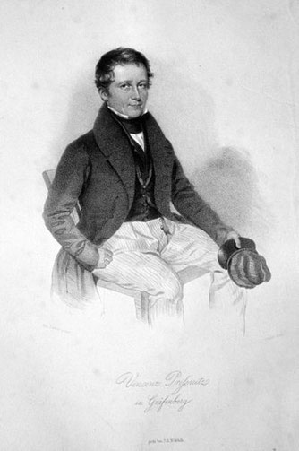 Vincenz Prießnitz, Lithographie von Andreas Staub, um 1830
