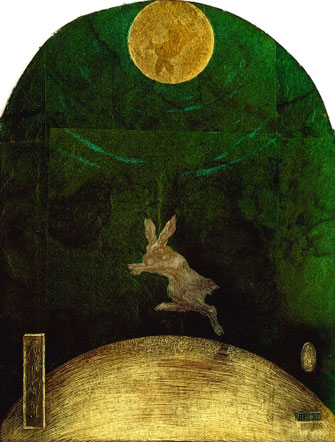 「空鏡」 （Sky mirror）ガラス絵 /160×210mm（変形）/¥93,500（税込み）