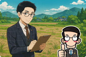 【イメージイラスト】調査・見積り（農地転用許可申請代行｜新潟県加茂市）