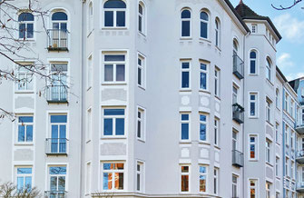 Sanierte Altbaufassade